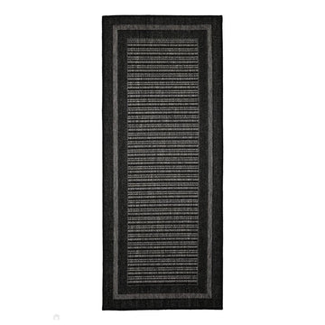 Flatweave Gel Border Black Runner-Melrose-Rug Love - The Most Loved Rug Store